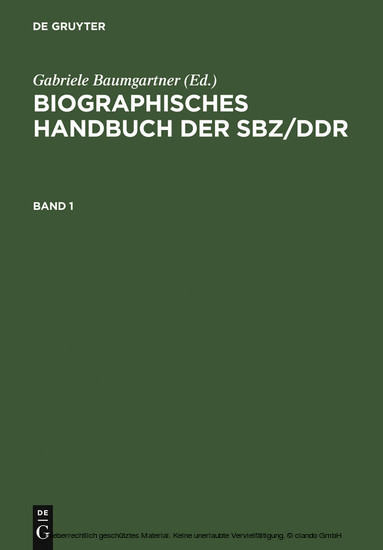 Biographisches Handbuch der SBZ/DDR. Band 1+2 main product photo