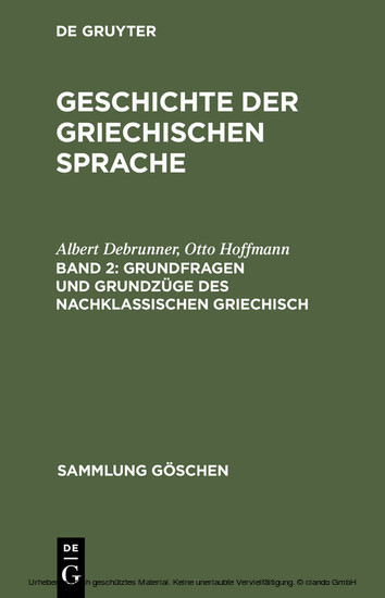 Grundfragen und Grundzüge des nachklassischen Griechisch main product photo