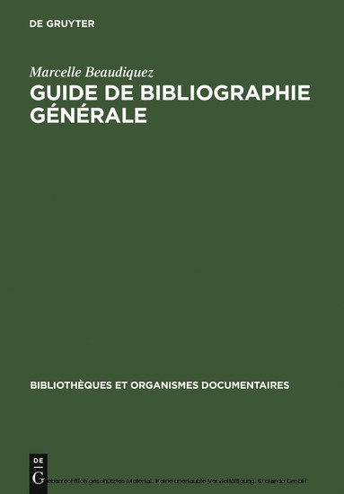 Guide de Bibliographie générale main product photo