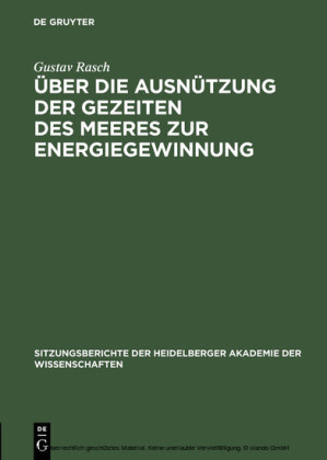 Über die Ausnützung der Gezeiten des Meeres zur Energiegewinnung