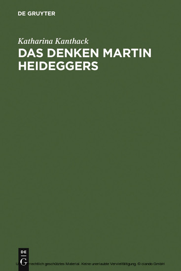 Das Denken Martin Heideggers main product photo