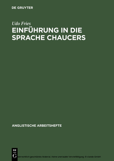 Einführung in die Sprache Chaucers main product photo