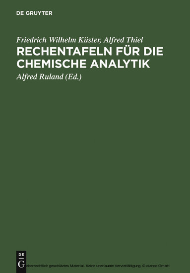 Rechentafeln für die chemische Analytik main product photo