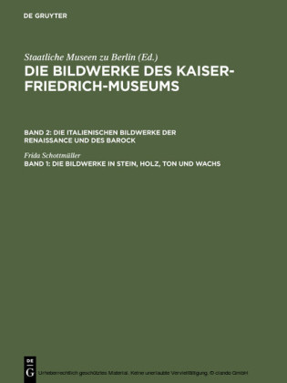 Die Bildwerke in Stein, Holz, Ton und Wachs