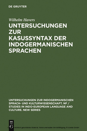 Untersuchungen zur Kasussyntax der indogermanischen Sprachen main product photo