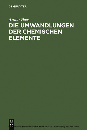 Die Umwandlungen der chemischen Elemente main product photo