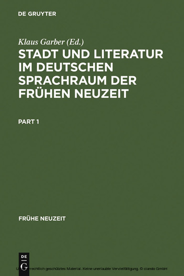 Stadt und Literatur im deutschen Sprachraum der Frühen Neuzeit main product photo