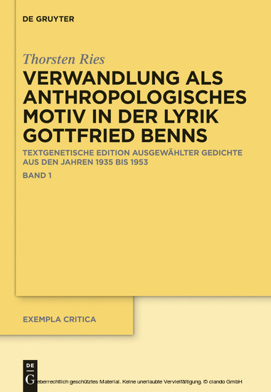 Verwandlung als anthropologisches Motiv in der Lyrik Gottfried Benns main product photo