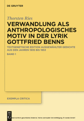 Verwandlung als anthropologisches Motiv in der Lyrik Gottfried Benns