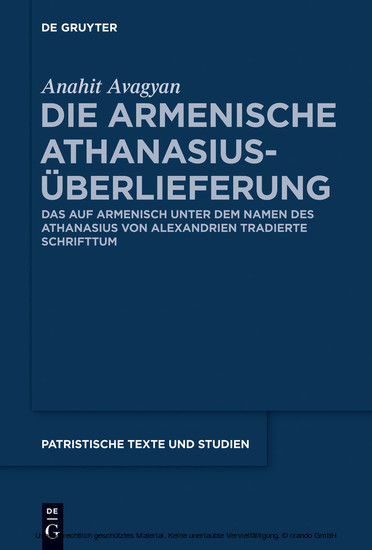 Die armenische Athanasius-Überlieferung main product photo