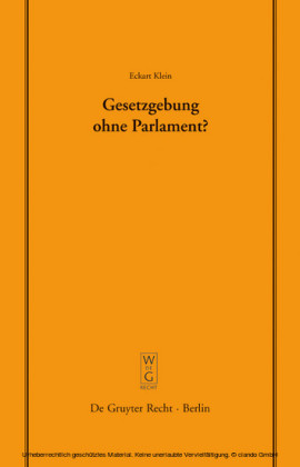 Gesetzgebung ohne Parlament?