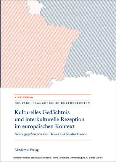 Kulturelles Gedächtnis und interkulturelle Rezeption im europäischen Kontext main product photo