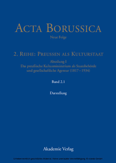 Das Kultusministerium auf seinen Wirkungsfeldern Schule, Wissenschaft, Kirchen, Künste und Medizinalwesen - Darstellung main product photo