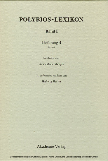 Band I, Lieferung 4 (lambda-omikron) main product photo