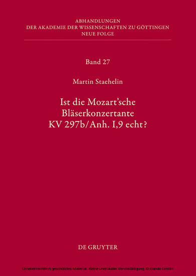 Ist die sogenannte Mozartsche Bläserkonzertante KV 297b/Anh. I,9 echt? main product photo
