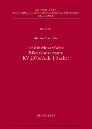 Ist die sogenannte Mozartsche Bläserkonzertante KV 297b/Anh. I,9 echt?