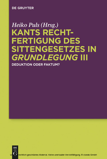 Kants Rechtfertigung des Sittengesetzes in Grundlegung III main product photo