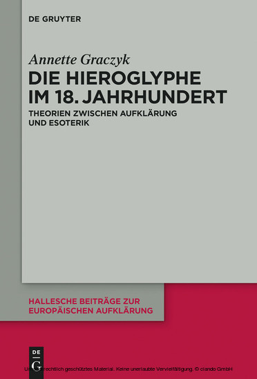 Die Hieroglyphe im 18. Jahrhundert main product photo