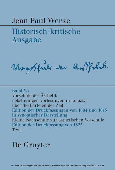 Vorschule der Aesthetik main product photo