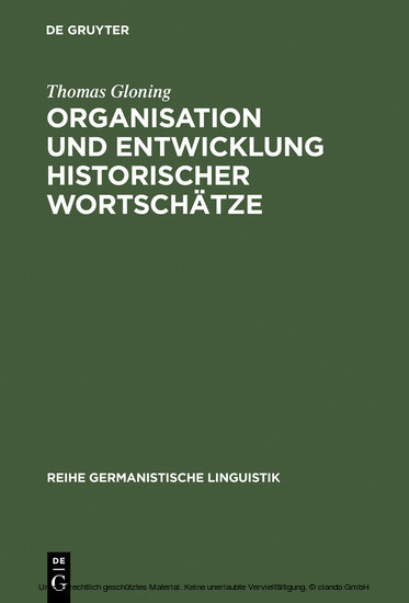 Organisation und Entwicklung historischer Wortschätze main product photo