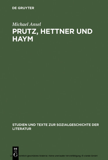 Prutz, Hettner und Haym main product photo