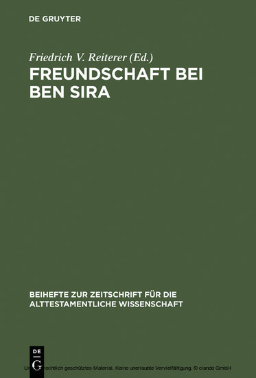 Freundschaft bei Ben Sira main product photo