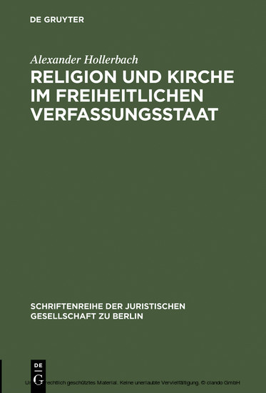 Religion und Kirche im freiheitlichen Verfassungsstaat main product photo