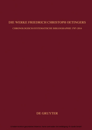 Die Werke Friedrich Christoph Oetingers