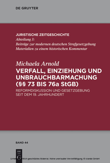 Verfall, Einziehung und Unbrauchbarmachung ( 73 bis 76a StGB) main product photo