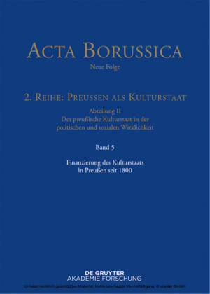 Finanzierung des Kulturstaats in Preußen seit 1800
