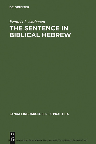 The Sentence in Biblical Hebrew main product photo