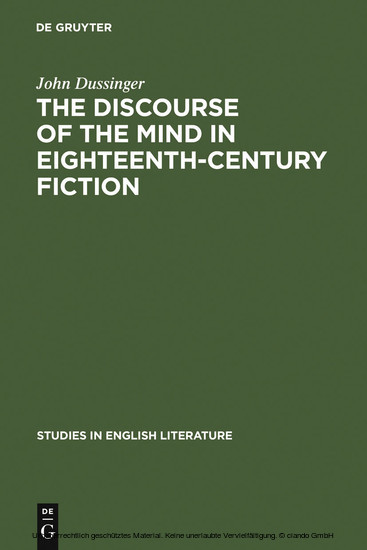 The Discourse of the Mind in Eighteenth-Century Fiction main product photo