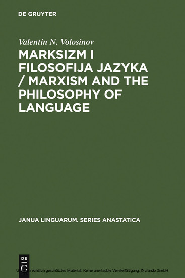 Marksizm i filosofija Jazyka / Marxism and the Philosophy of Language main product photo