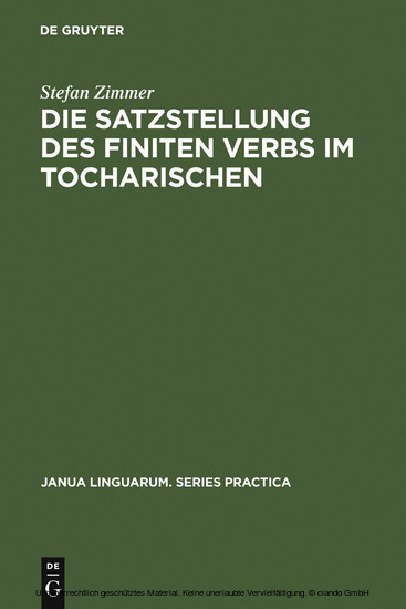 Die Satzstellung des finiten Verbs im Tocharischen main product photo
