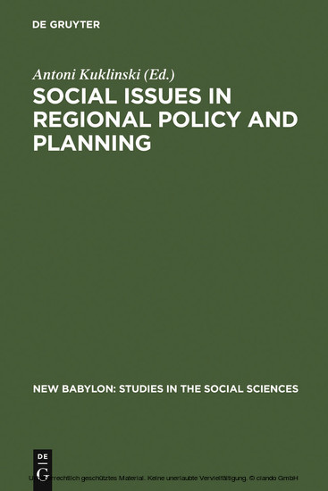 Social Issues in Regional Policy and Planning main product photo