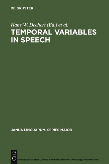 Temporal Variables in Speech main product photo