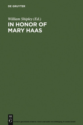 In Honor of Mary Haas