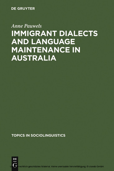 Immigrant Dialects and Language Maintenance in Australia main product photo