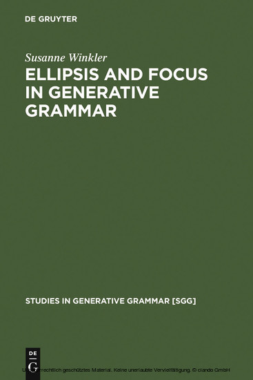 Ellipsis and Focus in Generative Grammar main product photo