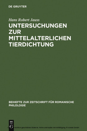 Untersuchungen zur mittelalterlichen Tierdichtung