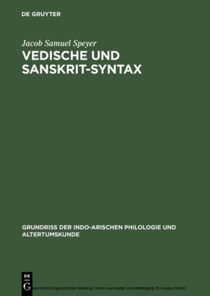 Vedische und Sanskrit-Syntax