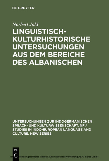 Linguistisch-kulturhistorische Untersuchungen aus dem Bereiche des Albanischen main product photo