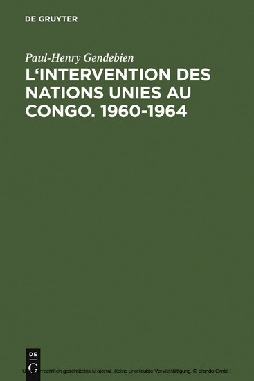 L'intervention des Nations Unies au Congo. 1960-1964 main product photo