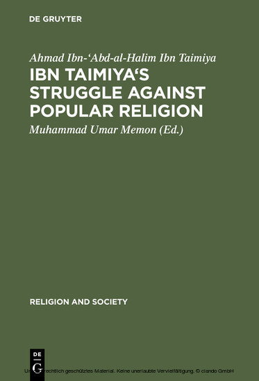 Ibn Taimiya's Struggle Against Popular Religion main product photo