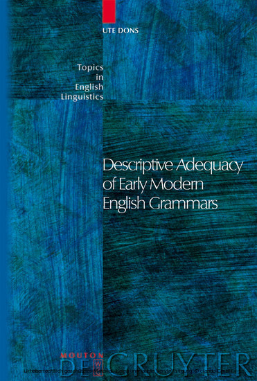 Descriptive Adequacy of Early Modern English Grammars main product photo