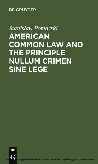 American common law and the principle nullum crimen sine lege main product photo