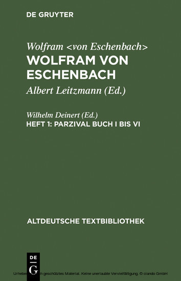 Parzival Buch I bis VI main product photo