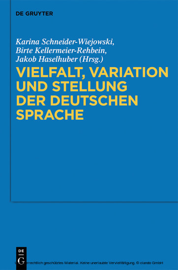 Vielfalt, Variation und Stellung der deutschen Sprache main product photo