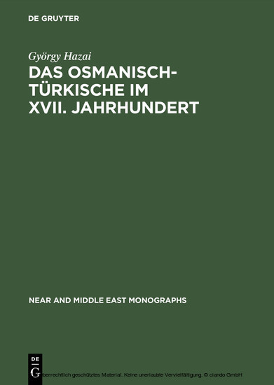 Das Osmanisch-Türkische im XVII. Jahrhundert main product photo