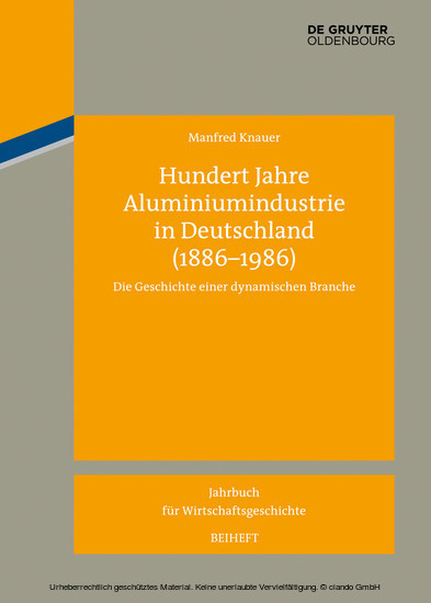 Hundert Jahre Aluminiumindustrie in Deutschland (1886-1986) main product photo